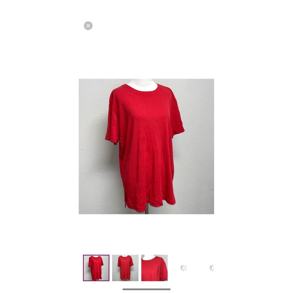 Vintage Ribbed Comfy Split Hem Tee Bobbie Brooks